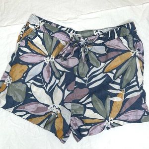 Nicole Miller Linen Floral Shorts Women’s Large